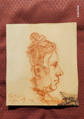 Carl baum rötel zeichnung - baum, rötel-zeichnung