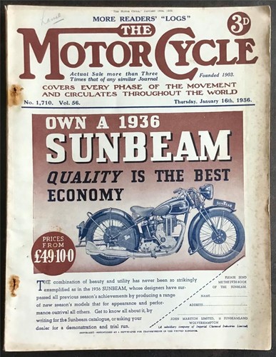 The motor cycle magazine - cycle,